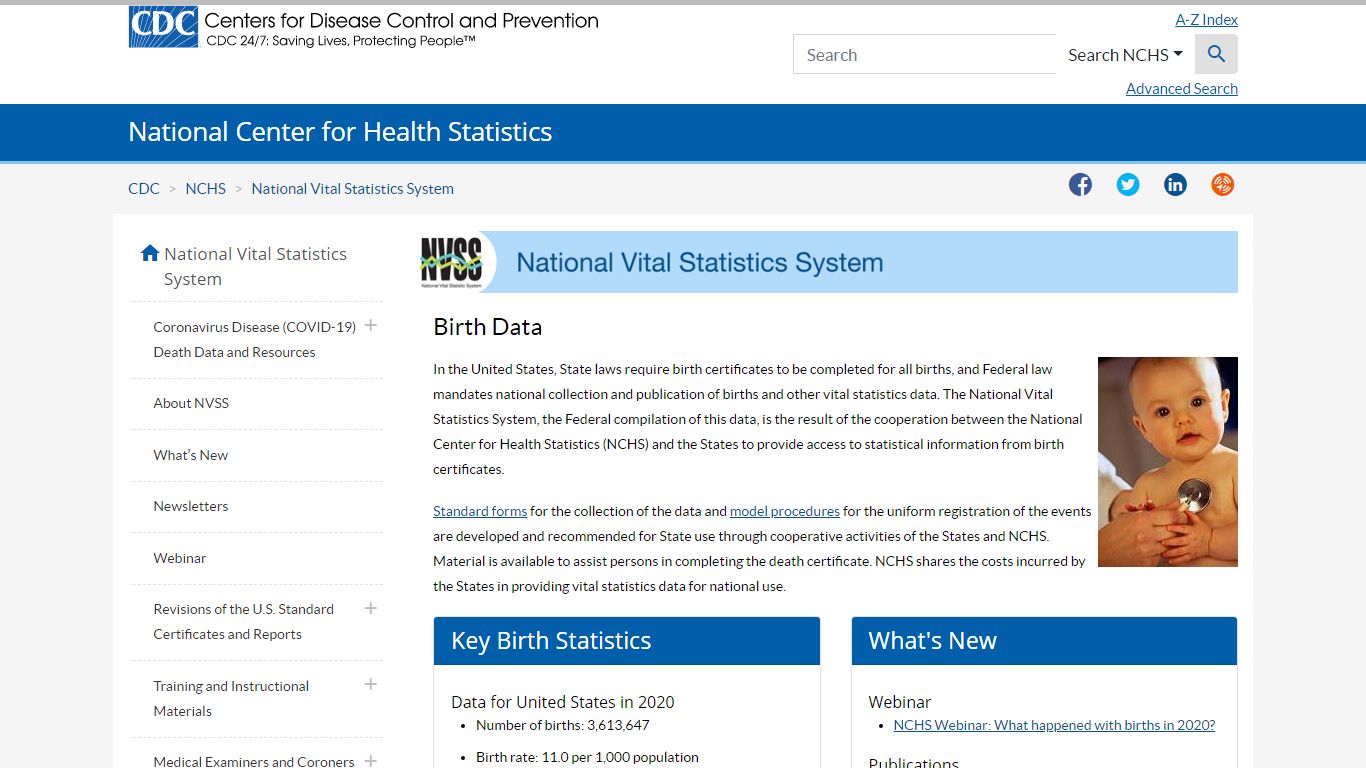 NVSS - Birth Data - Centers for Disease Control and Prevention